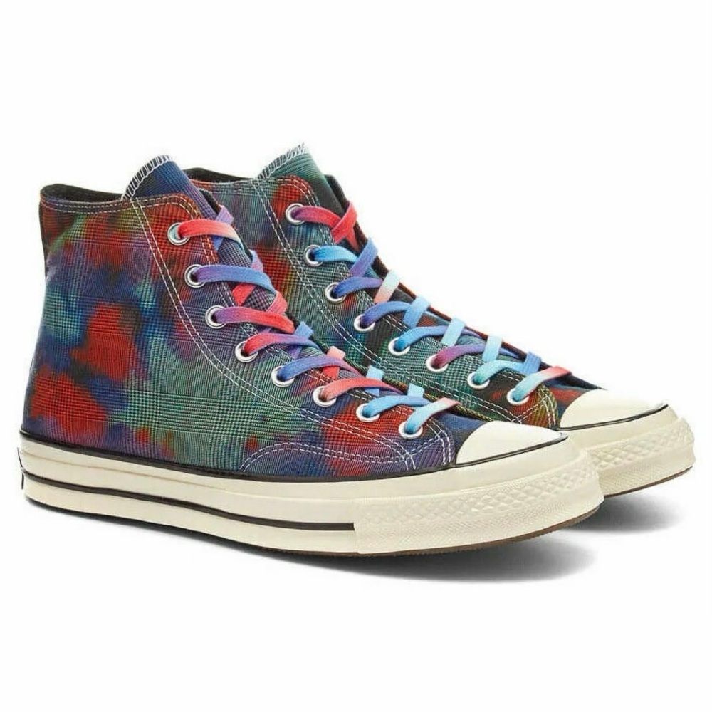 Converse Chuck 70 Hi High Top Sneaker Tie Dye Plaid Men’s 4.5 & Women’s 6.5